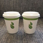 Pared biodegradable y abonable del café del Pla del vajilla de las tazas de papel 16oz del doble con las tapas