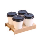 Disponible acanale el tenedor caliente de la bebida del papel de Kraft del portador de la taza de café para el embalaje de la taza