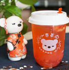 Las tazas plásticas disponibles de las fuentes disponibles del té de la burbuja con las tapas personalizaron el animal doméstico disponible de las tazas 16oz