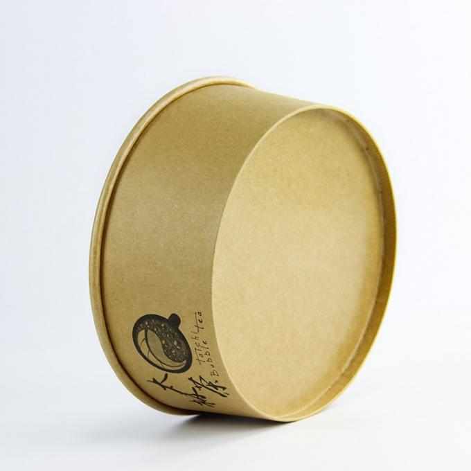 cuenco biodegradable de papel de la ensalada del PLA de 1300ml Kraft con la tapa plástica 1