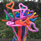 Pajas de beber flexibles coloridas del plástico los 0.5*21cm flexibles para el partido de los niños