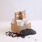 El soporte de vaso disponible del papel del cartón de Kraft del portador de la taza de café se lleva el portador