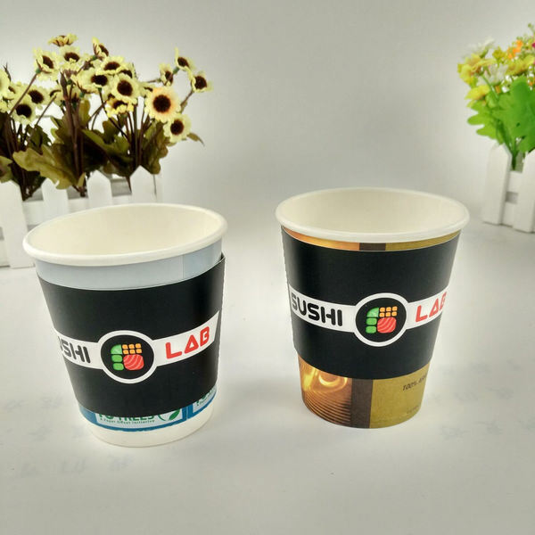 Sleeve de copa de bebidas personalizable Cartón Kraft desechable para café y té Con logotipo de marca Impreso