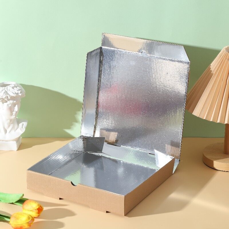 Cajas para pizza: cajas desechables de embalaje para pizza Kraft de 7, 8, 9, 10 y 12 pulgadas, recipientes para llevar de pizza con papel de aluminio
