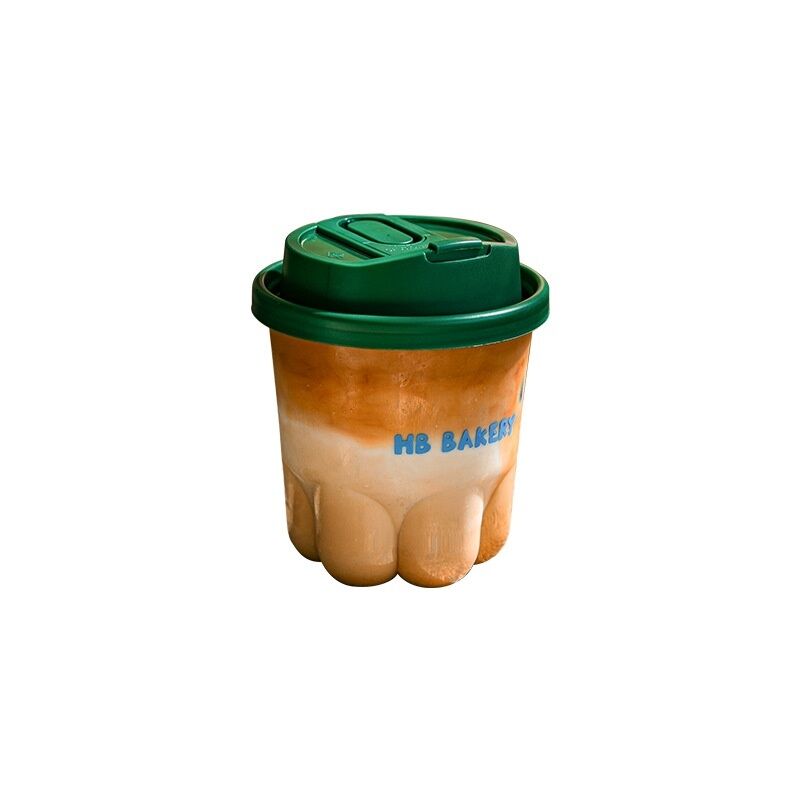 Taza de garra de gato simpática y creativa Taza de café desechable con tapa Transparente de alta belleza Bebida fría Taza de té de leche