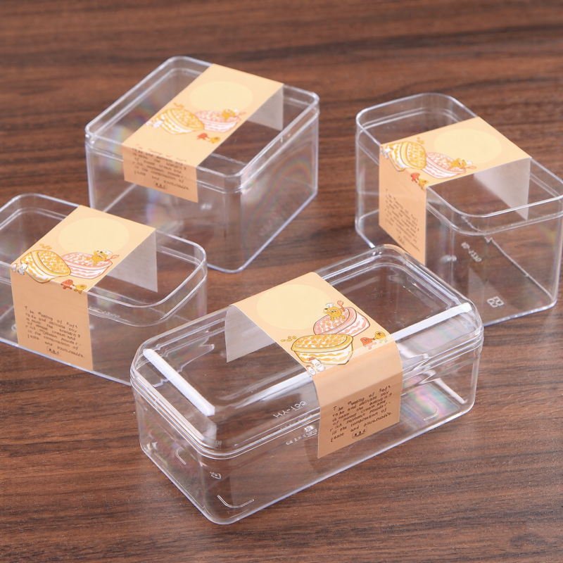 PS Disposable Plastic Box Tiramisu Packaging Boxes Clear 1mm Thick Dessert Containers 200,500g Capacity for Matcha Milk Foam