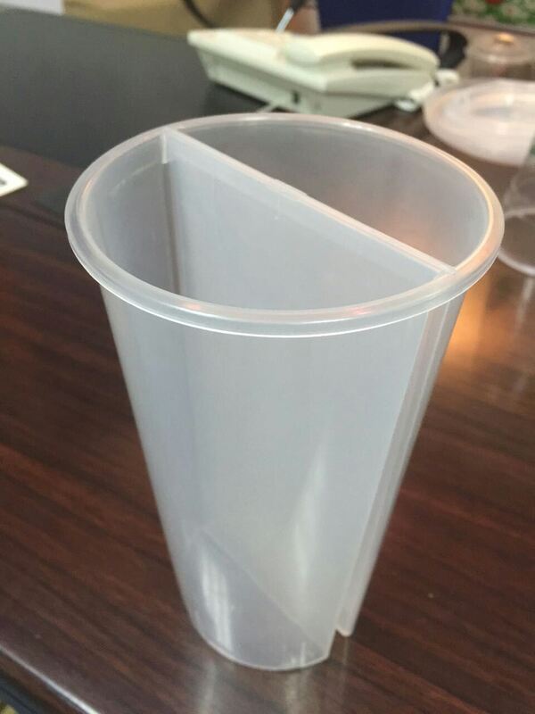 Vaso Compartido Doble de 95 mm para Venta al por Mayor – Vaso de Plástico Doble con Tapa para Té de Burbujas, Jugos y Bebidas Mixtas