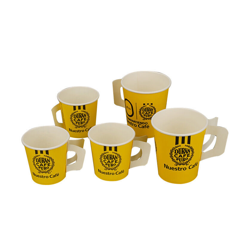 Disposable single wall Handle Paper Cups – Thickened Hot Drink Cups for Milk Tea, Coffee, Home & Office