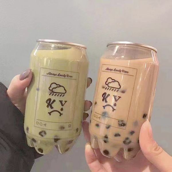 Las botellas plásticas de la bebida del animal doméstico libre 330ml de Bpa pueden para el vino Eco del té de Boba amistoso