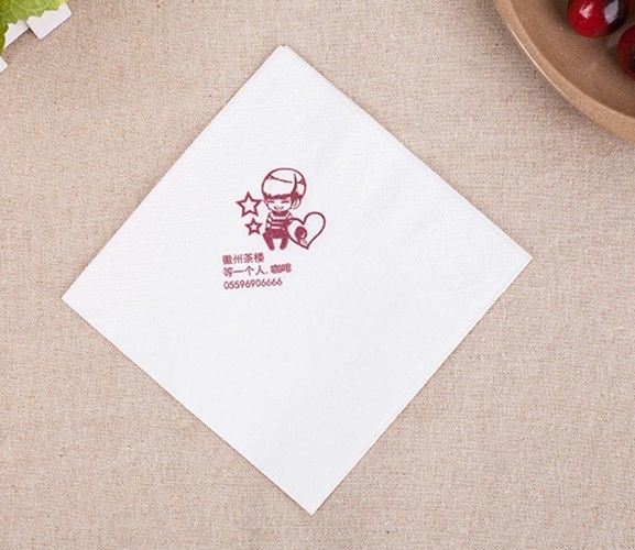 Papel seda de la servilleta del café con pulpa de la Virgen Gsm/M2 del restaurante 15-25 del papel del logotipo