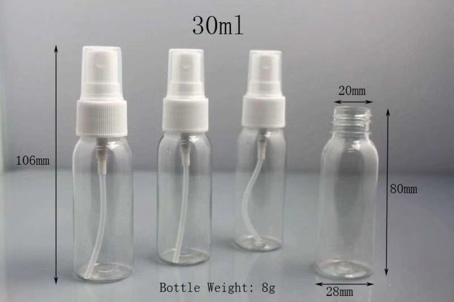 Botella de agua vacía del espray del animal doméstico, botella fina del espray de la niebla 30 ml 50 ml 100 ml