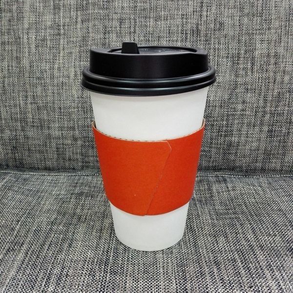 Logotipo de encargo de la manga de la taza de papel del café con el papel de Kraft acanalado de la categoría alimenticia