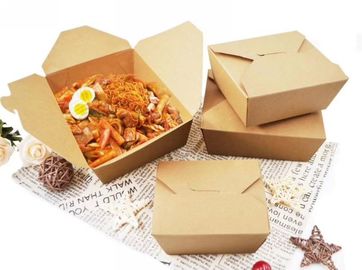 Cree la caja reciclada la impresión para llevar de papel de la comida para requisitos particulares de la comida de Kraft Paperfolding de la caja